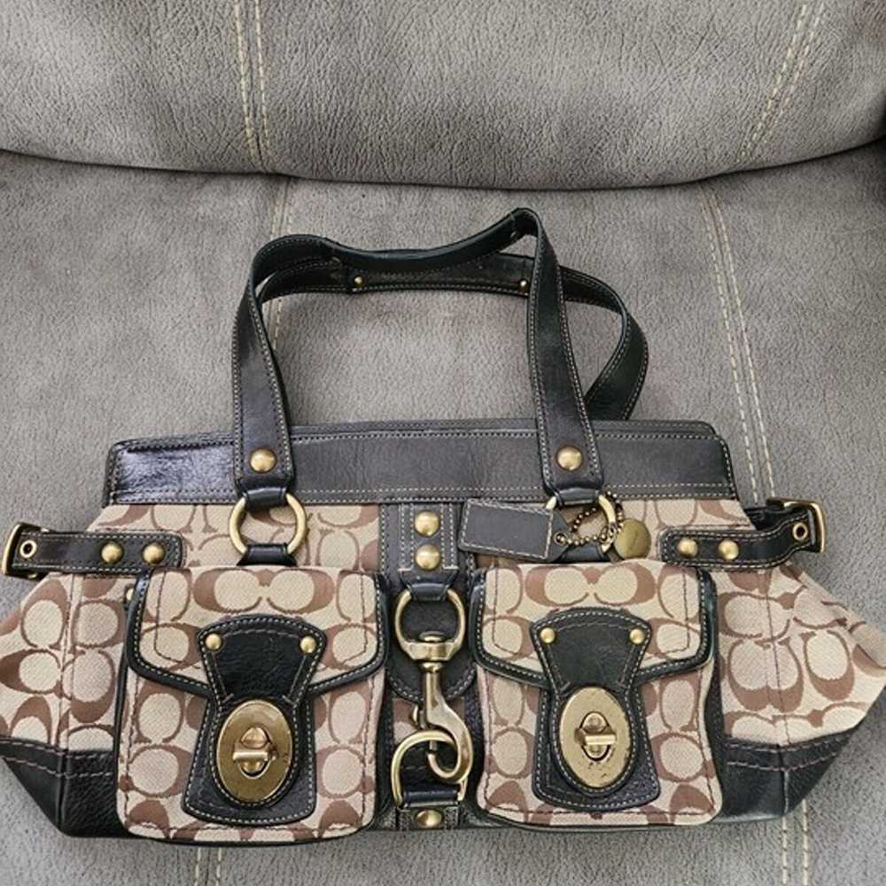 COACH LEGACY SIGNATURE SATCHEL B4 / KHA / BLACK #… - image 1