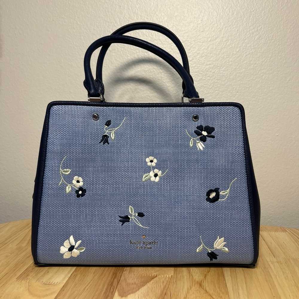 Cute Blue Floral Kate Spade Purse - image 1