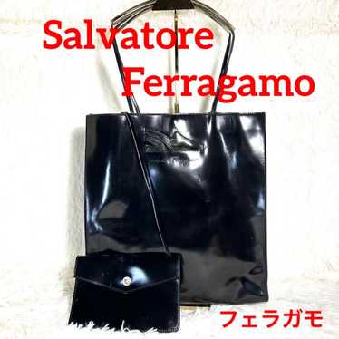 Salvatore Ferragamo patent leather tote bag. - image 1