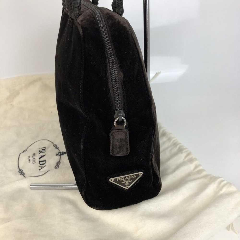 PRADA logo plate tote bag handbag black. - image 3