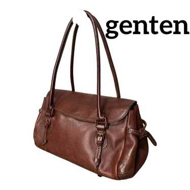 genten Minerva Box leather shoulder bag with bucke