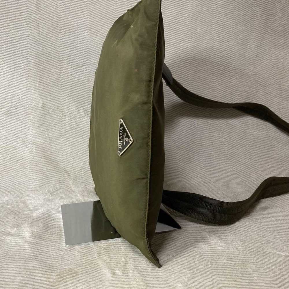 PRADA Shoulder Bag Nylon Triangle Logo Plate Khaki - image 12