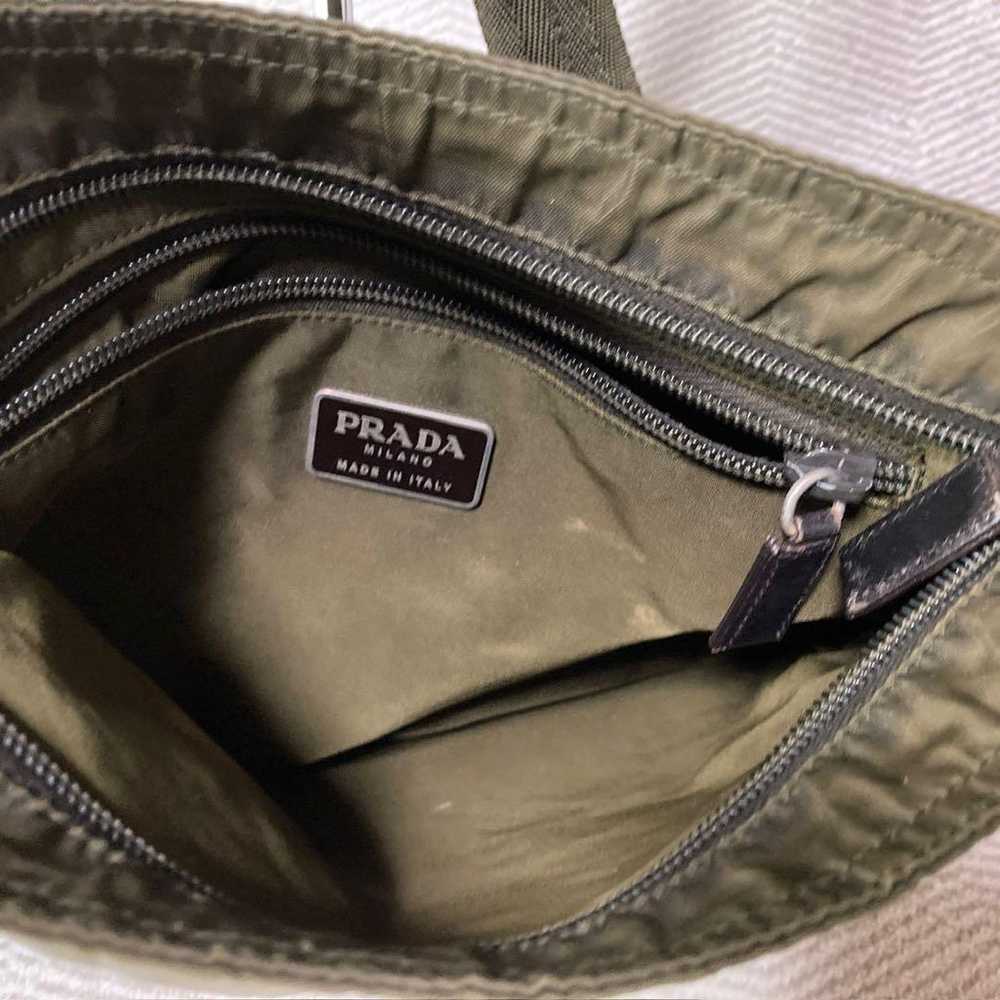 PRADA Shoulder Bag Nylon Triangle Logo Plate Khaki - image 5