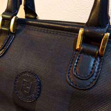 FENDI Pecan Pattern Navy Mini Boston Bag