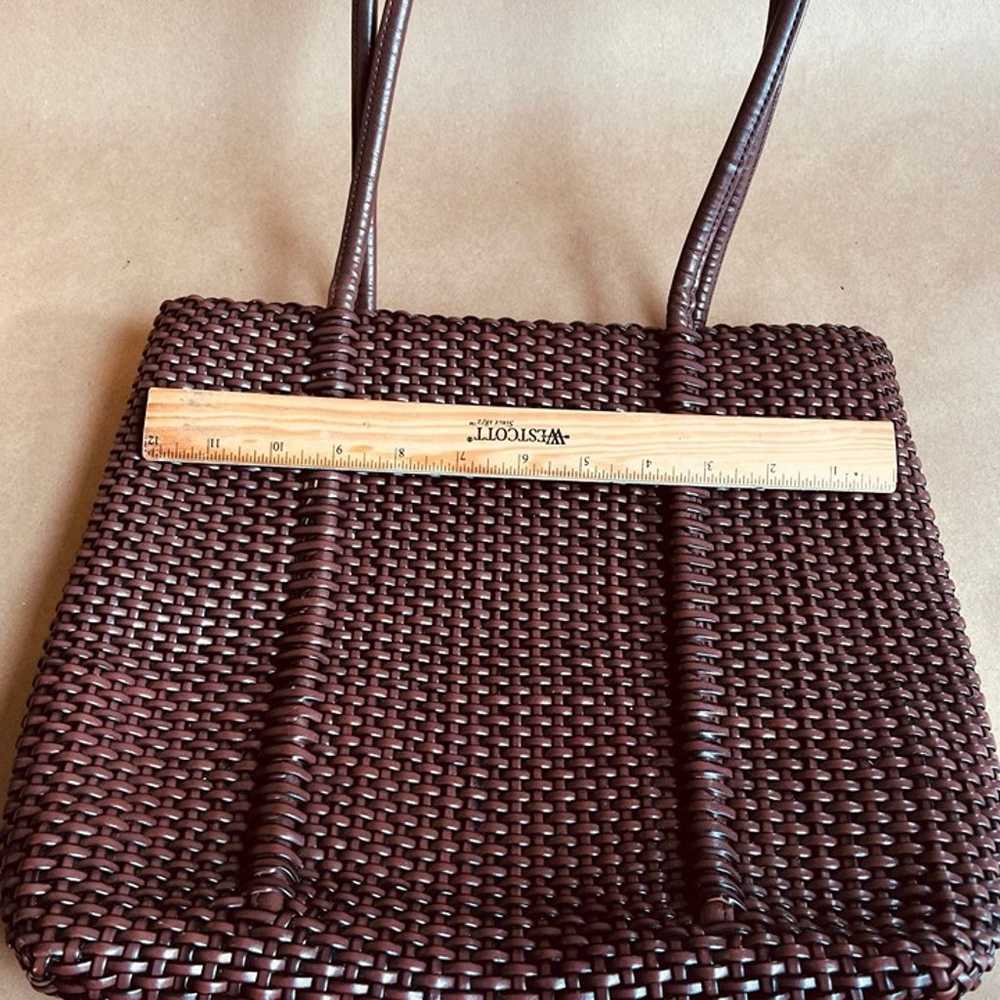 Vintage NINE WEST Dark Brown Woven Purse - image 8