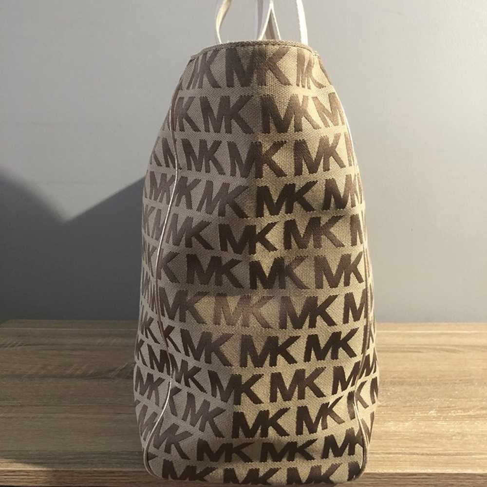 Michael Kors Webbing EW Weekender Beige Brown Gol… - image 3