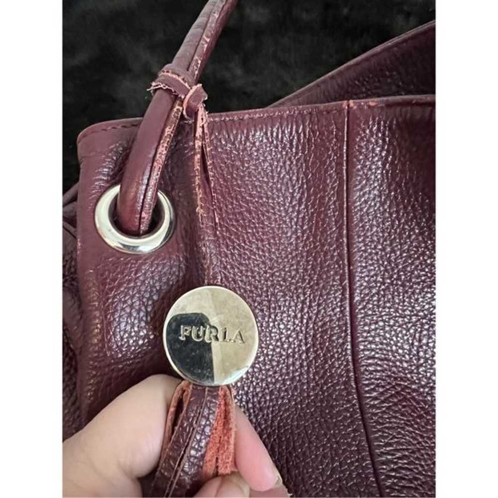 Furla Genuine Leather Handbag dark red brown hobo - image 1