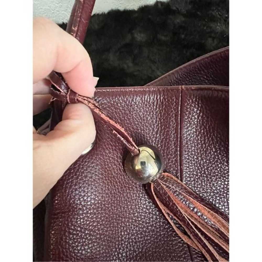 Furla Genuine Leather Handbag dark red brown hobo - image 4