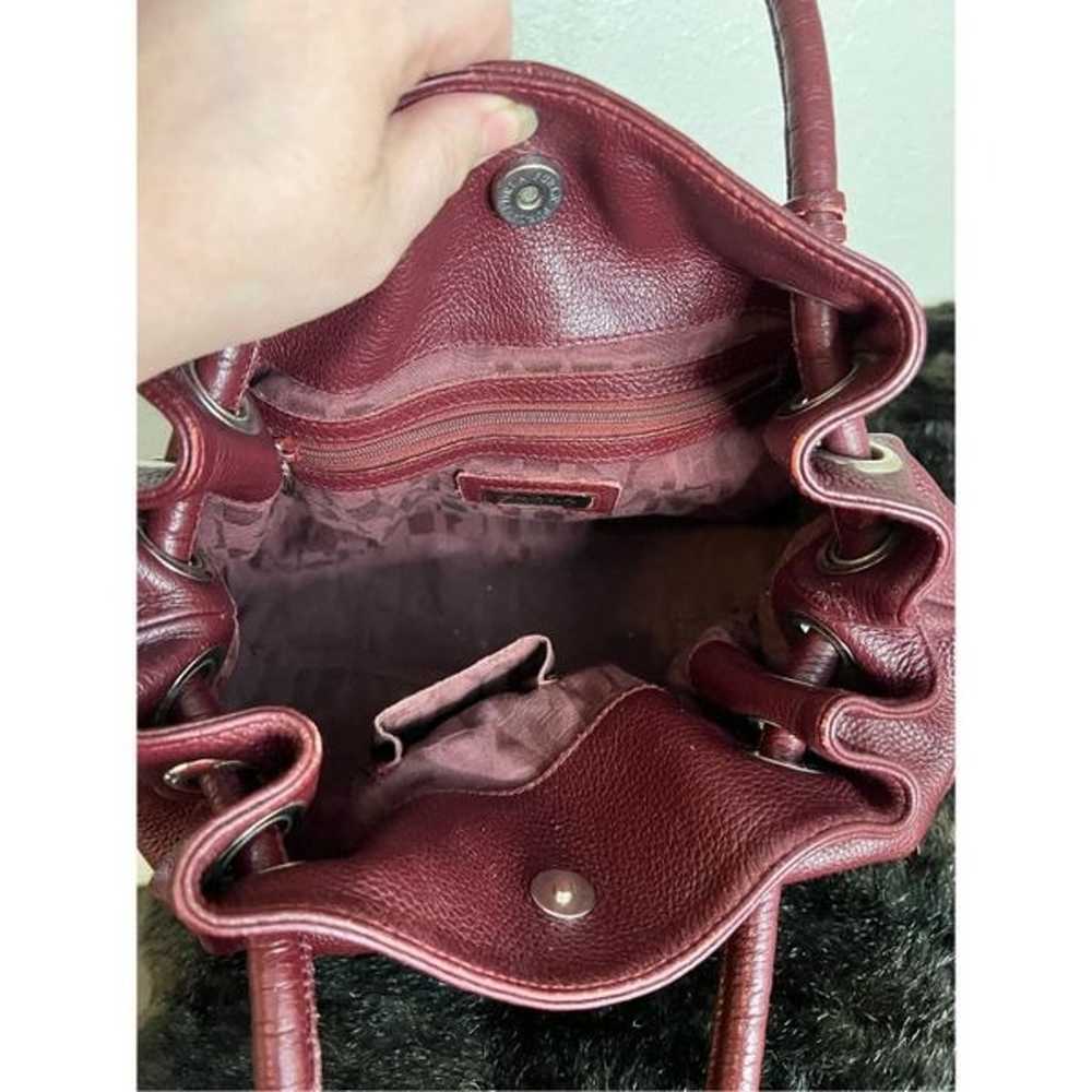 Furla Genuine Leather Handbag dark red brown hobo - image 7