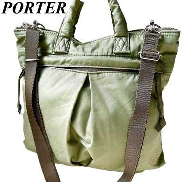 Rare PORTER Porter Girl 2way Helmet Bag Khaki Ligh