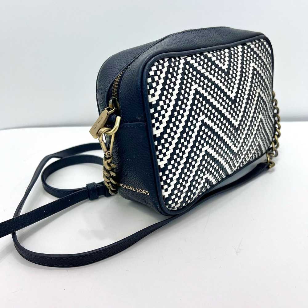 Michael Kors Ginny Woven Chevron Leather Camera C… - image 4