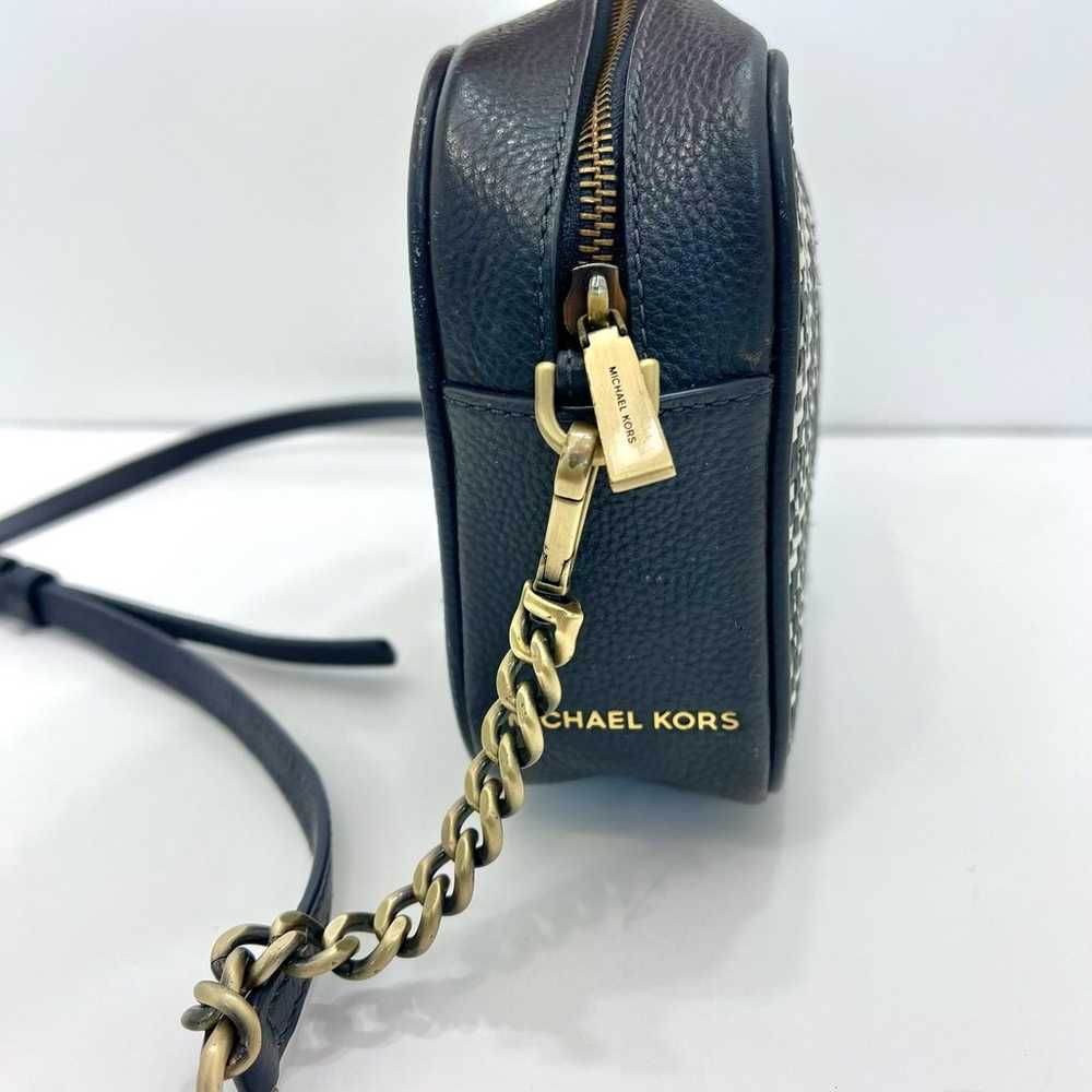 Michael Kors Ginny Woven Chevron Leather Camera C… - image 5