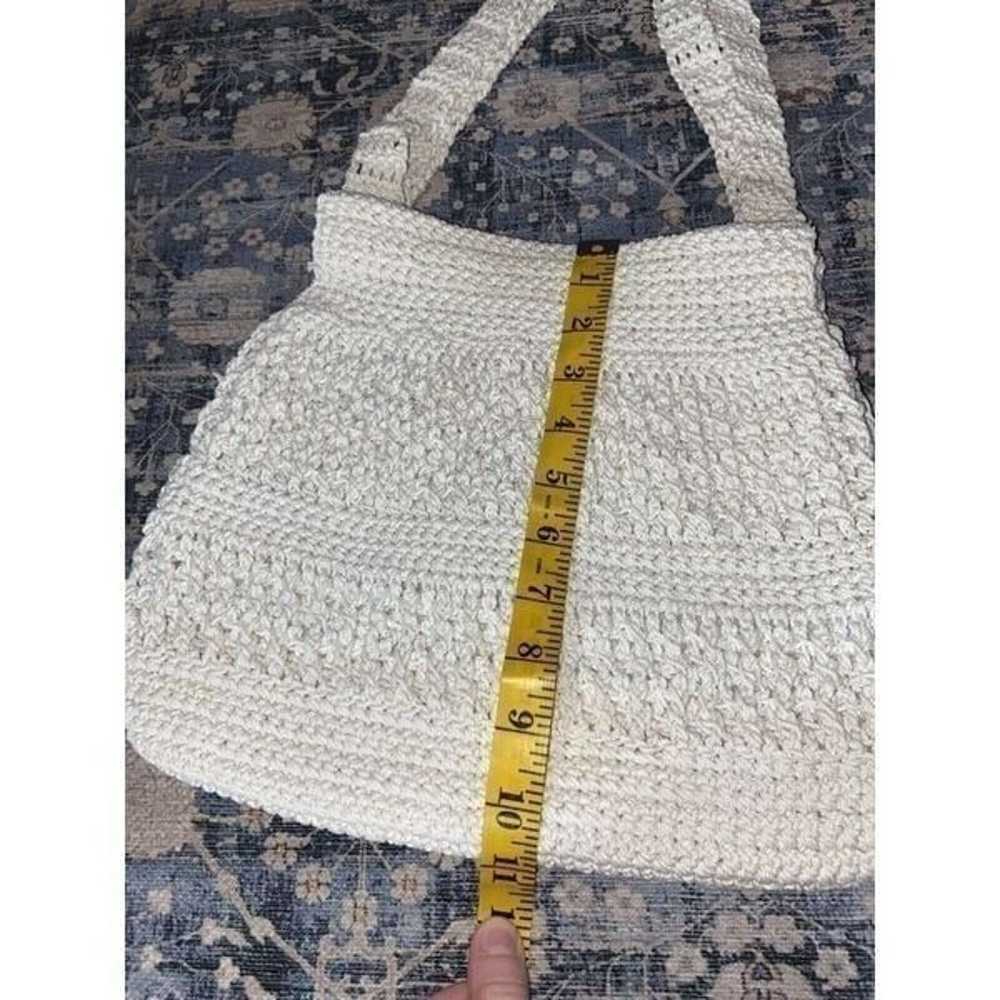 Vintage Handmade Shoulder Bag Ivory Lace Crochet … - image 5