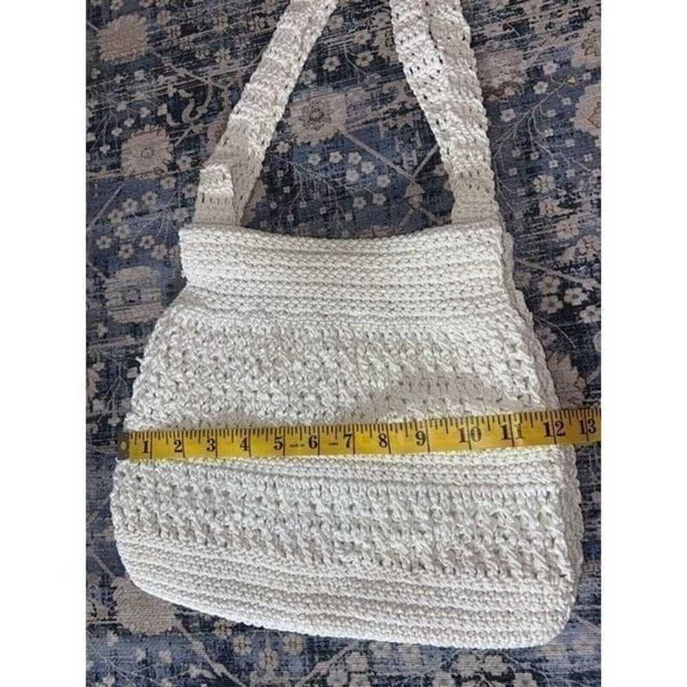 Vintage Handmade Shoulder Bag Ivory Lace Crochet … - image 6