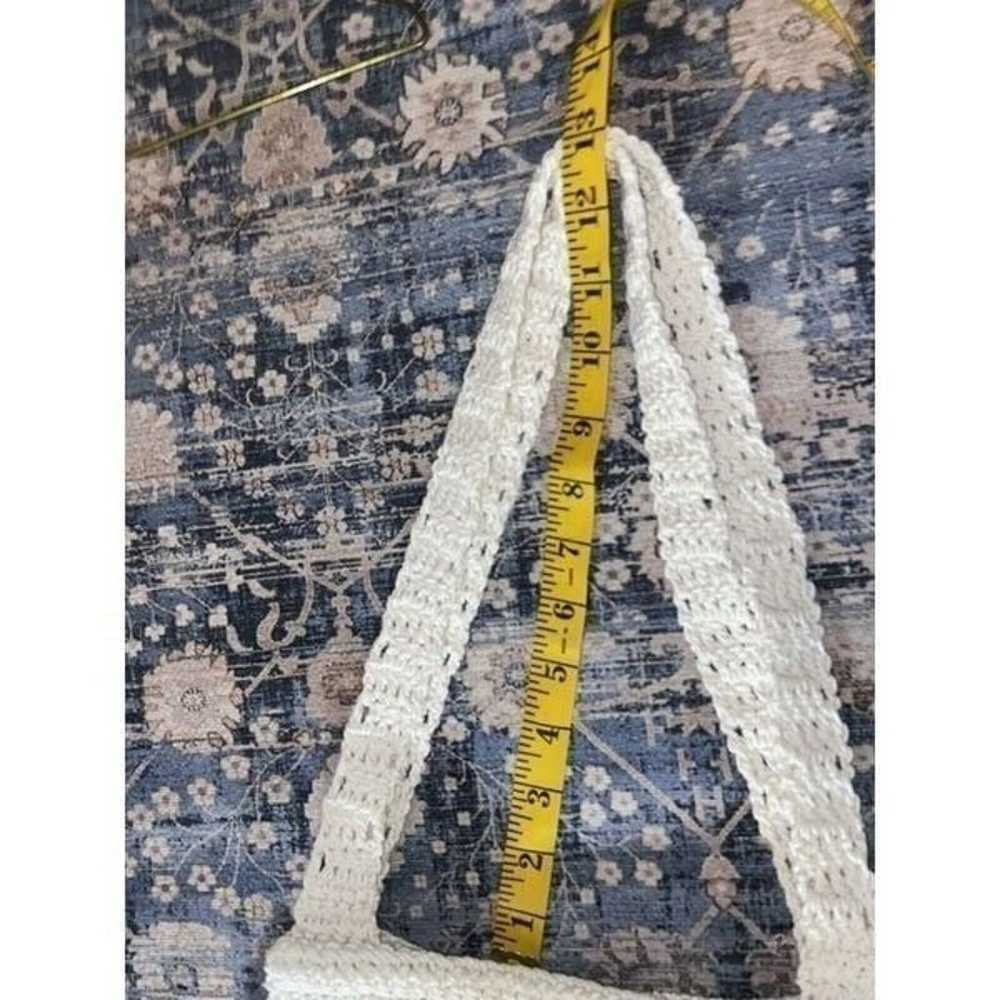 Vintage Handmade Shoulder Bag Ivory Lace Crochet … - image 7