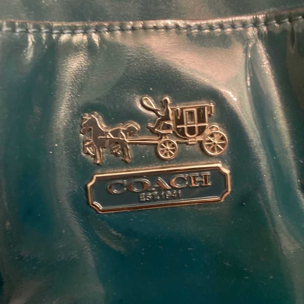 Coach glossy patent leather tote bag - image 2