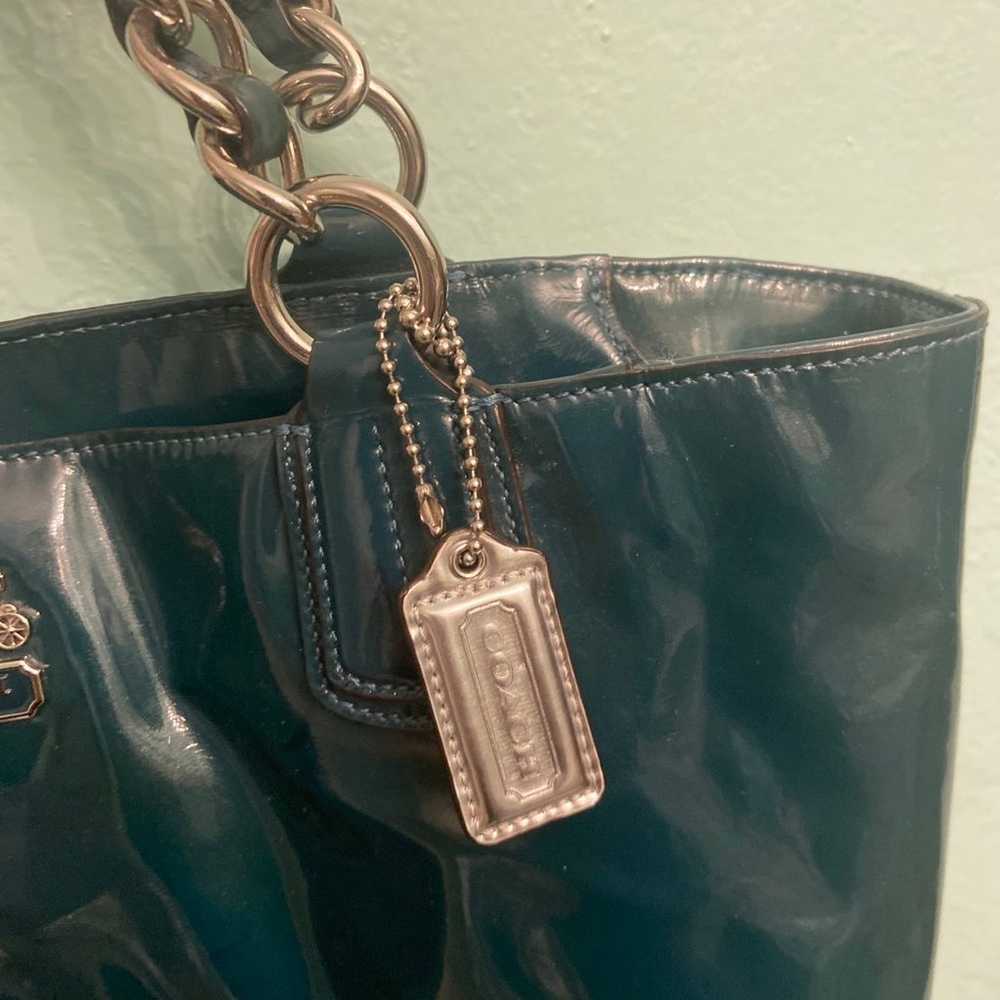 Coach glossy patent leather tote bag - image 3