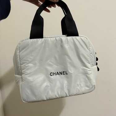 Chanel Beaute White Puffy Makeup Vanity Case Pouch - image 1