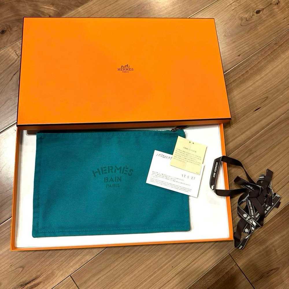 Hermes Twill Hitting GM Pouch Emerald - image 1