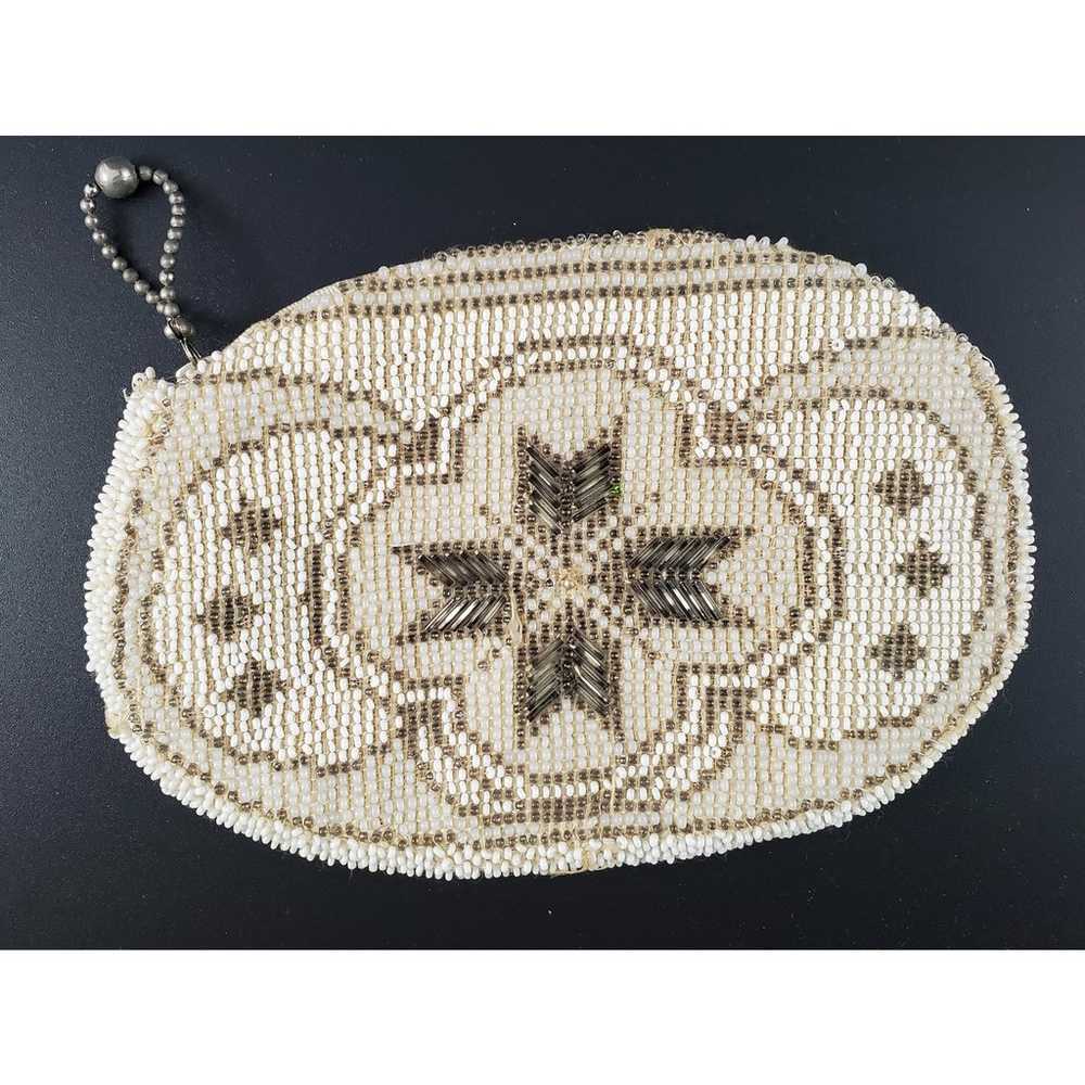 Vintage Small Seed Bead Beaded  ClutchPurse Great… - image 1