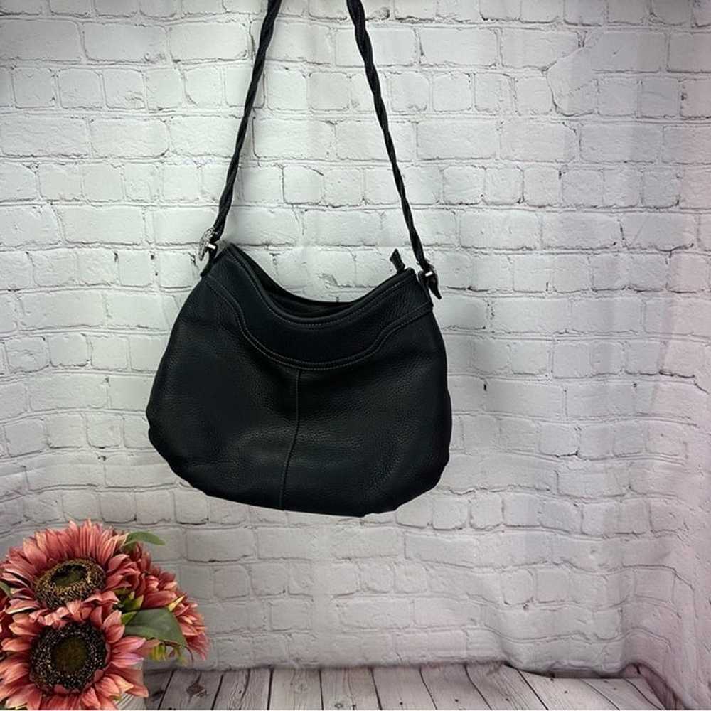 vintage brighton leather black shoulder bag purse… - image 1