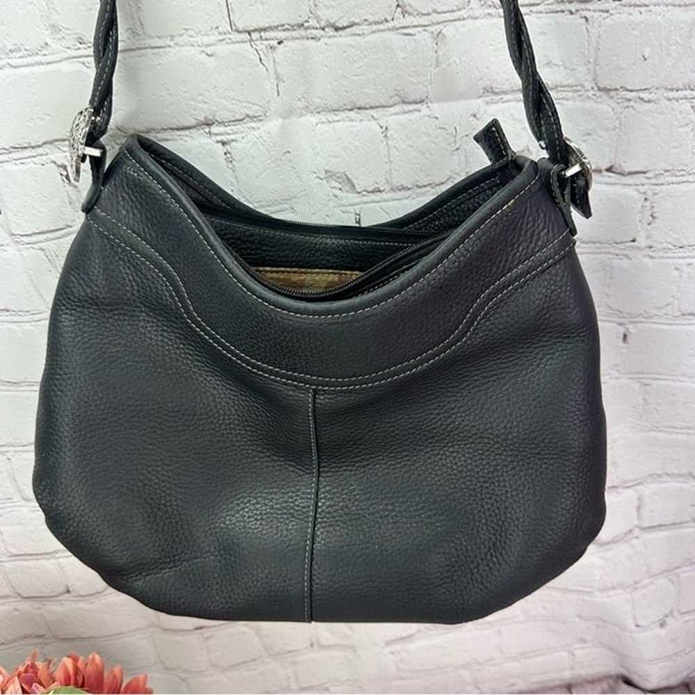 vintage brighton leather black shoulder bag purse… - image 2