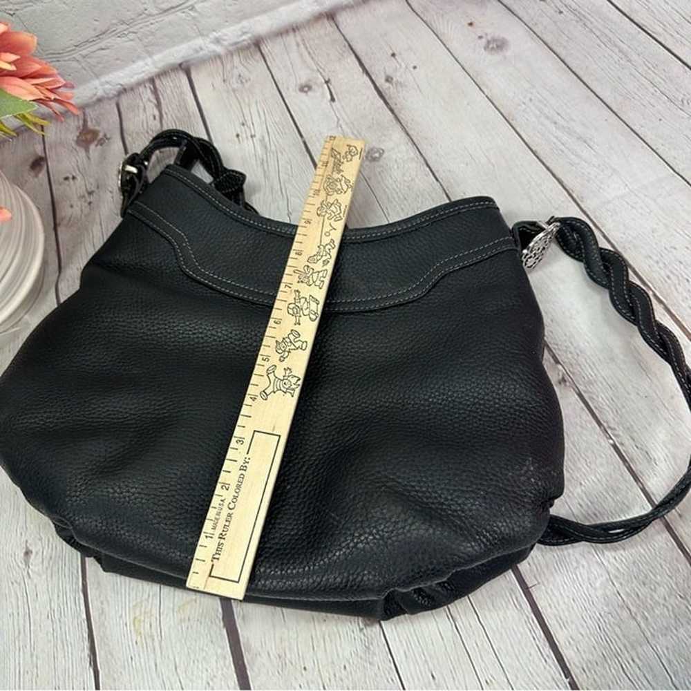 vintage brighton leather black shoulder bag purse… - image 7