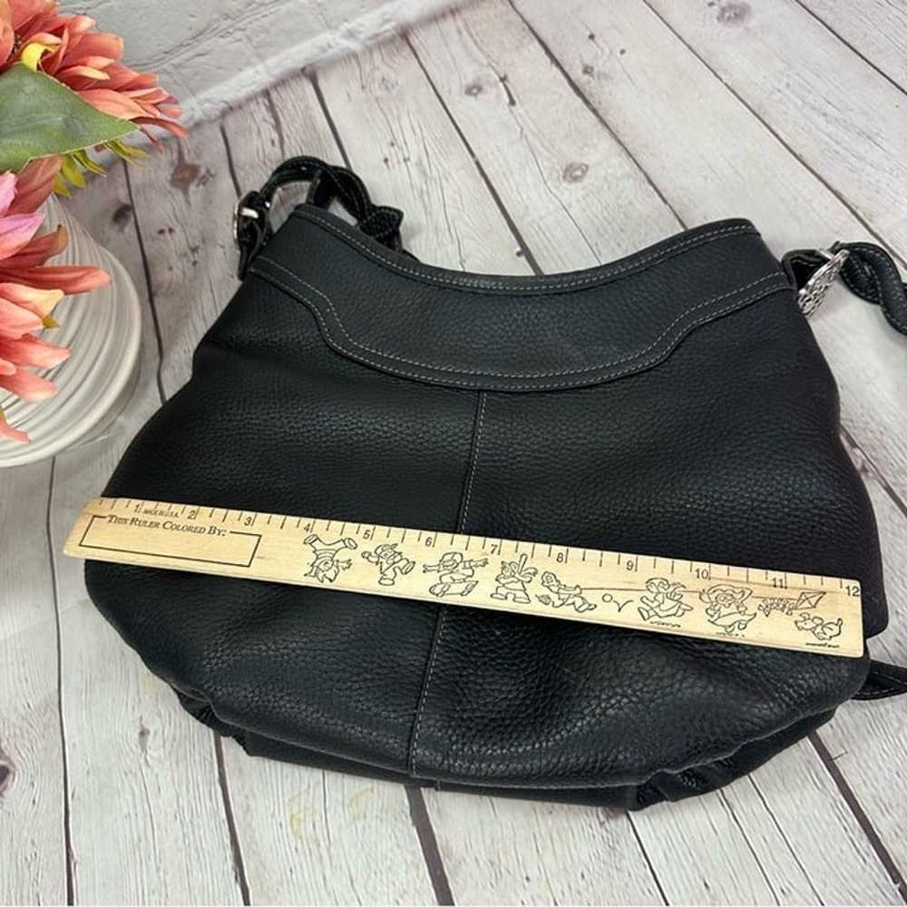 vintage brighton leather black shoulder bag purse… - image 8