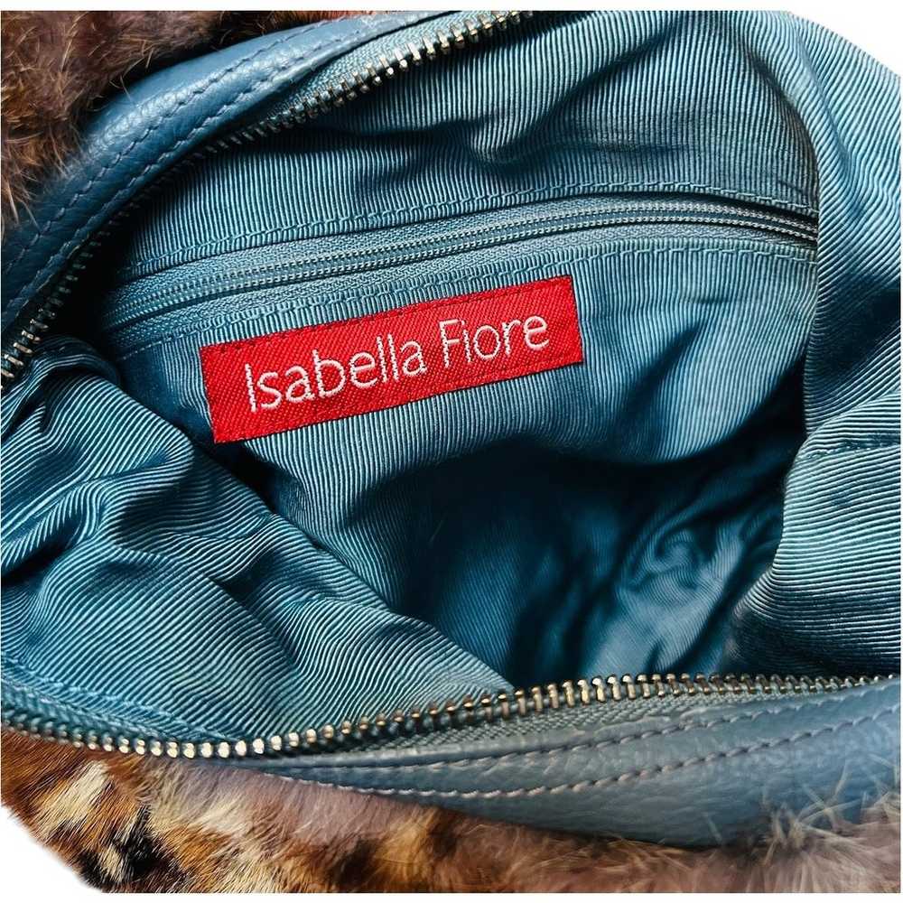 Isabella Fiore Rabbit Fur Shoulder Bag Leather Vi… - image 4