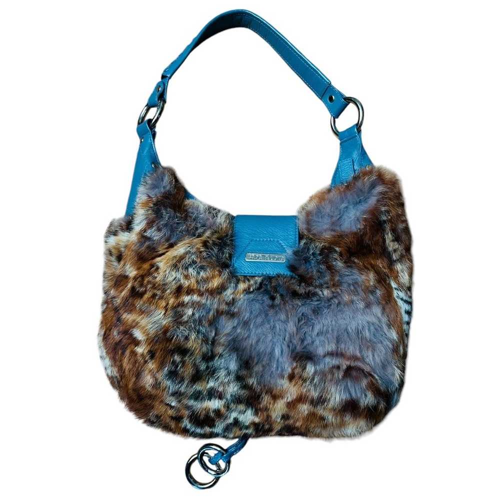 Isabella Fiore Rabbit Fur Shoulder Bag Leather Vi… - image 8