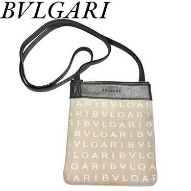 Bvlgari Logo Mania Beige Canvas Smartphone Shoulde