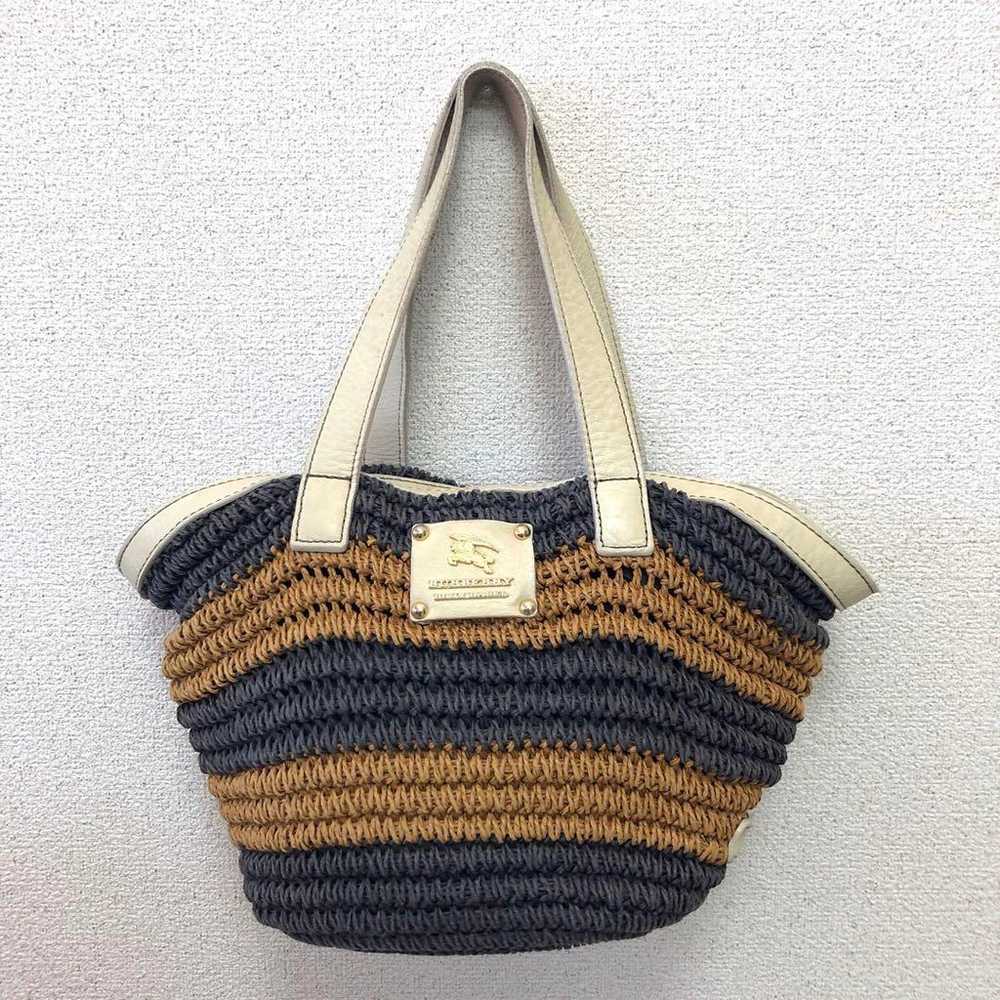 Burberry Hand Tote Bag Woven Tote Bag Woven from … - image 1