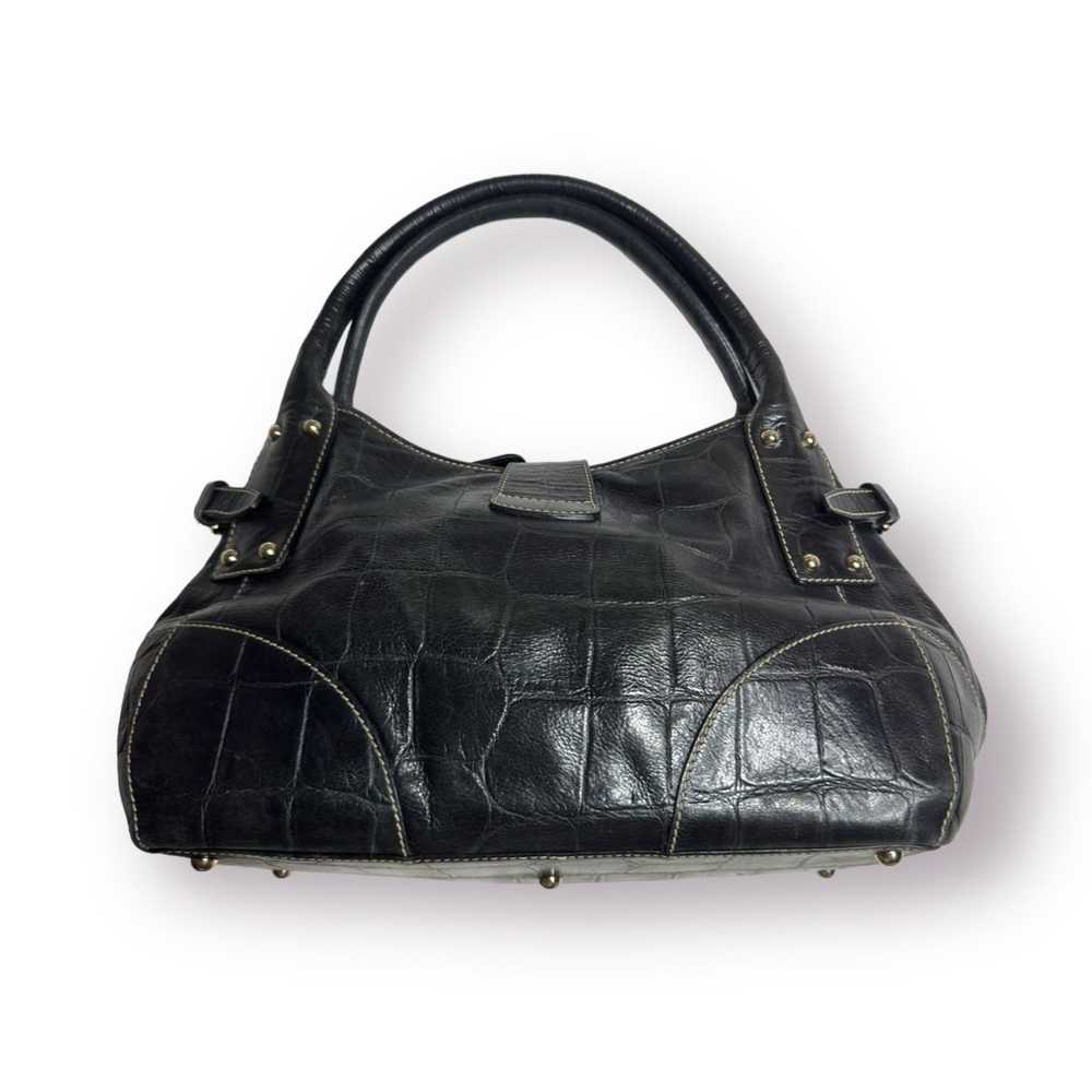 Dooney & Bourke Satchel Handbag Black Croc Emboss… - image 2