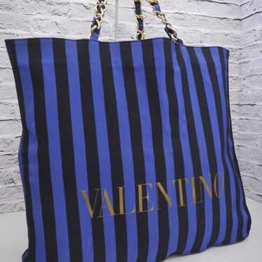 ◆ VALENTINO Vlogo Shopper Tote Bag Blue - image 1