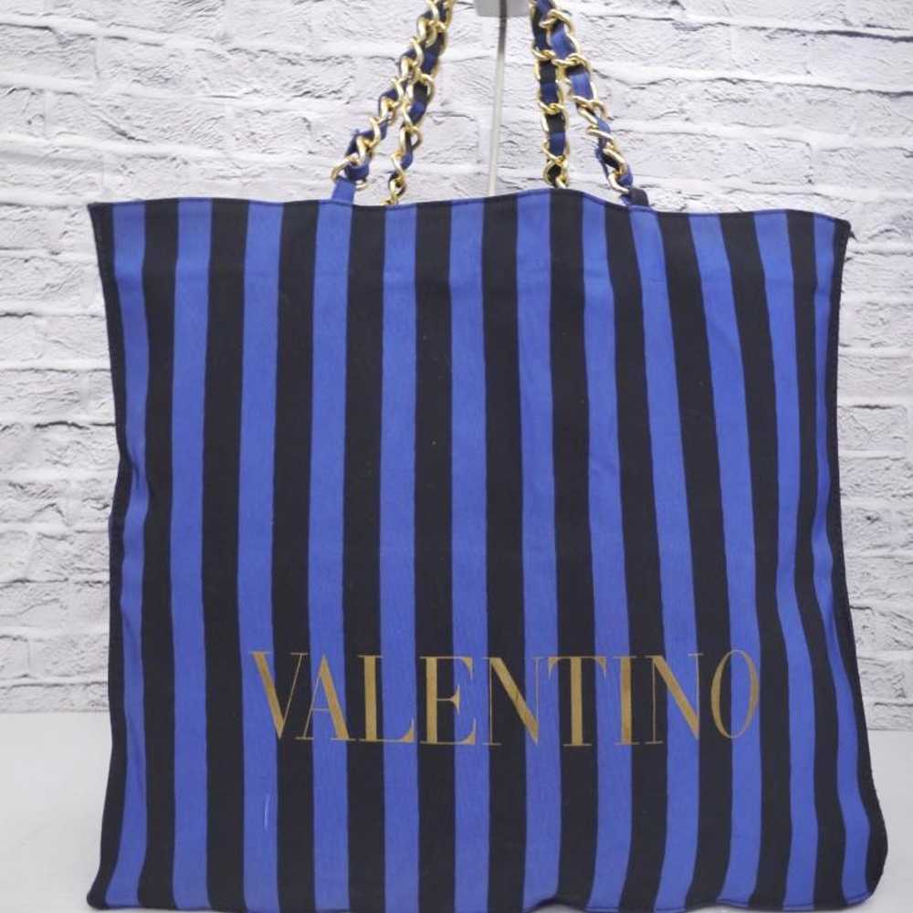 ◆ VALENTINO Vlogo Shopper Tote Bag Blue - image 2