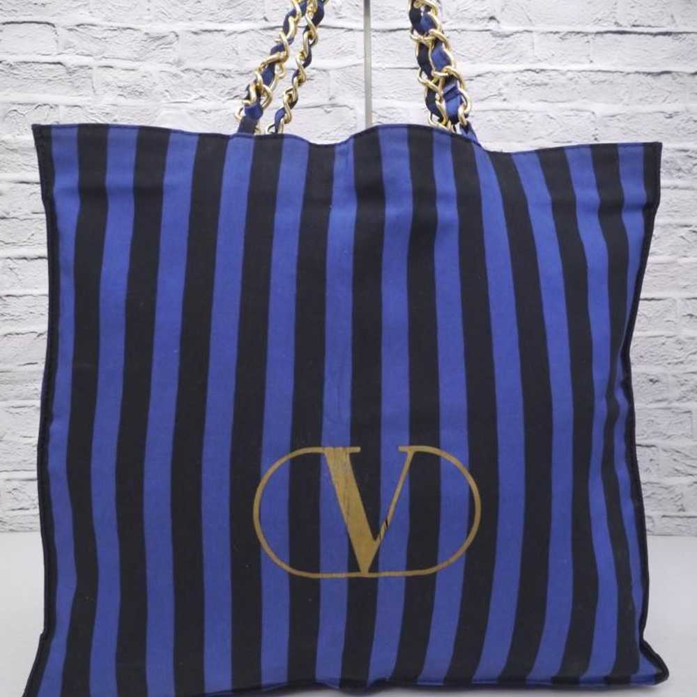 ◆ VALENTINO Vlogo Shopper Tote Bag Blue - image 3