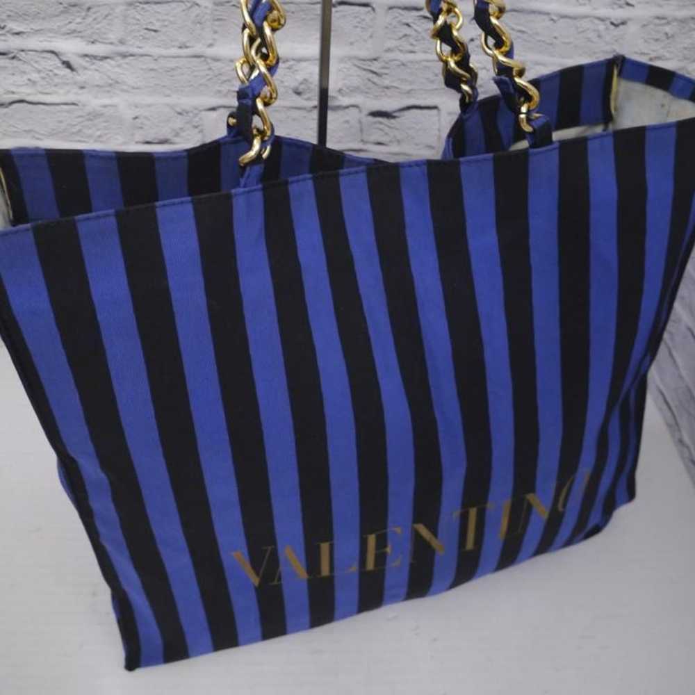 ◆ VALENTINO Vlogo Shopper Tote Bag Blue - image 6