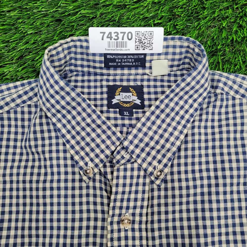 Lee Vintage 90s LEE Button Shirt L/XL 24x30 Blue - image 7