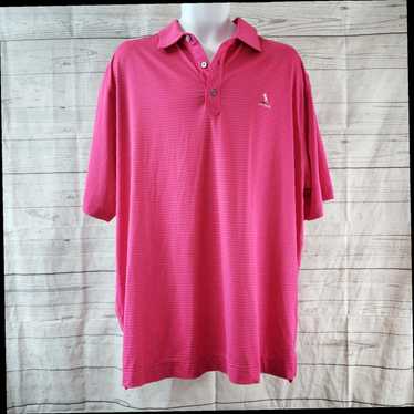 Footjoy Footjoy Mens Polo Shirt Sz XL Pink Stripe… - image 1