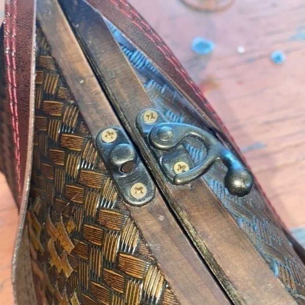 Vintage Wooden Leather Purse - image 5