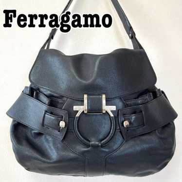 Salvatore Ferragamo Gancini tote bag leather black