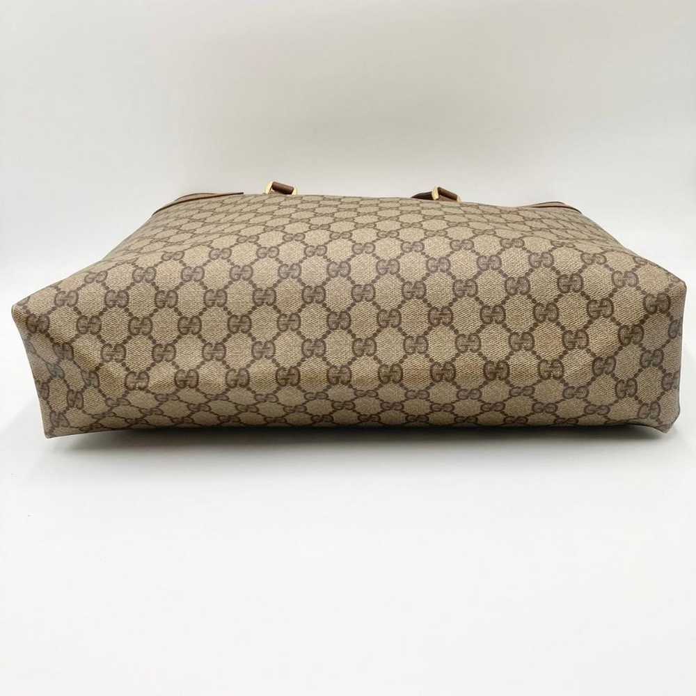 Gucci tote bag in PVC GG Supreme leather, brown. - image 5