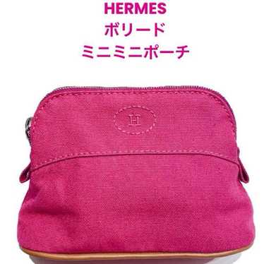 HERMES Bolide Mini Mini Pouch Canvas Hibiscus Herm