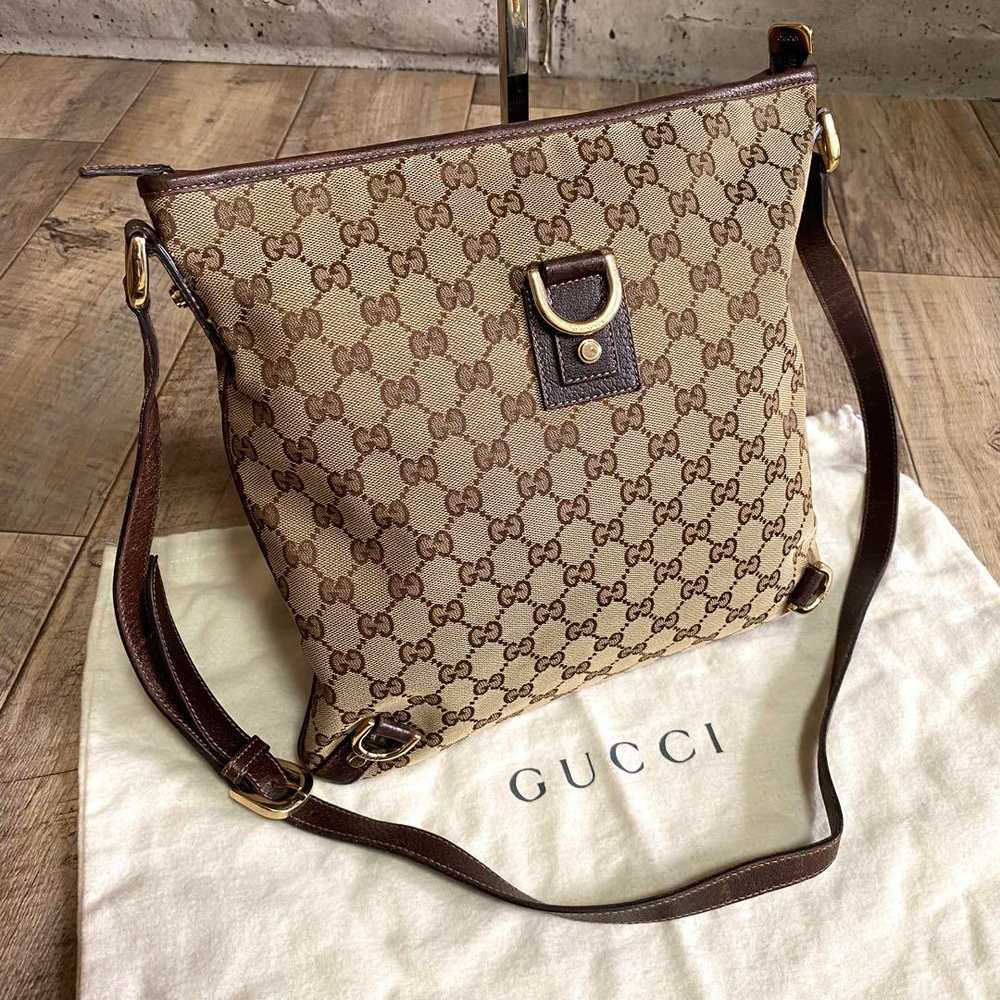 Authentic Gucci Gg Canvas Shoulder Bag Abby Cross… - image 1