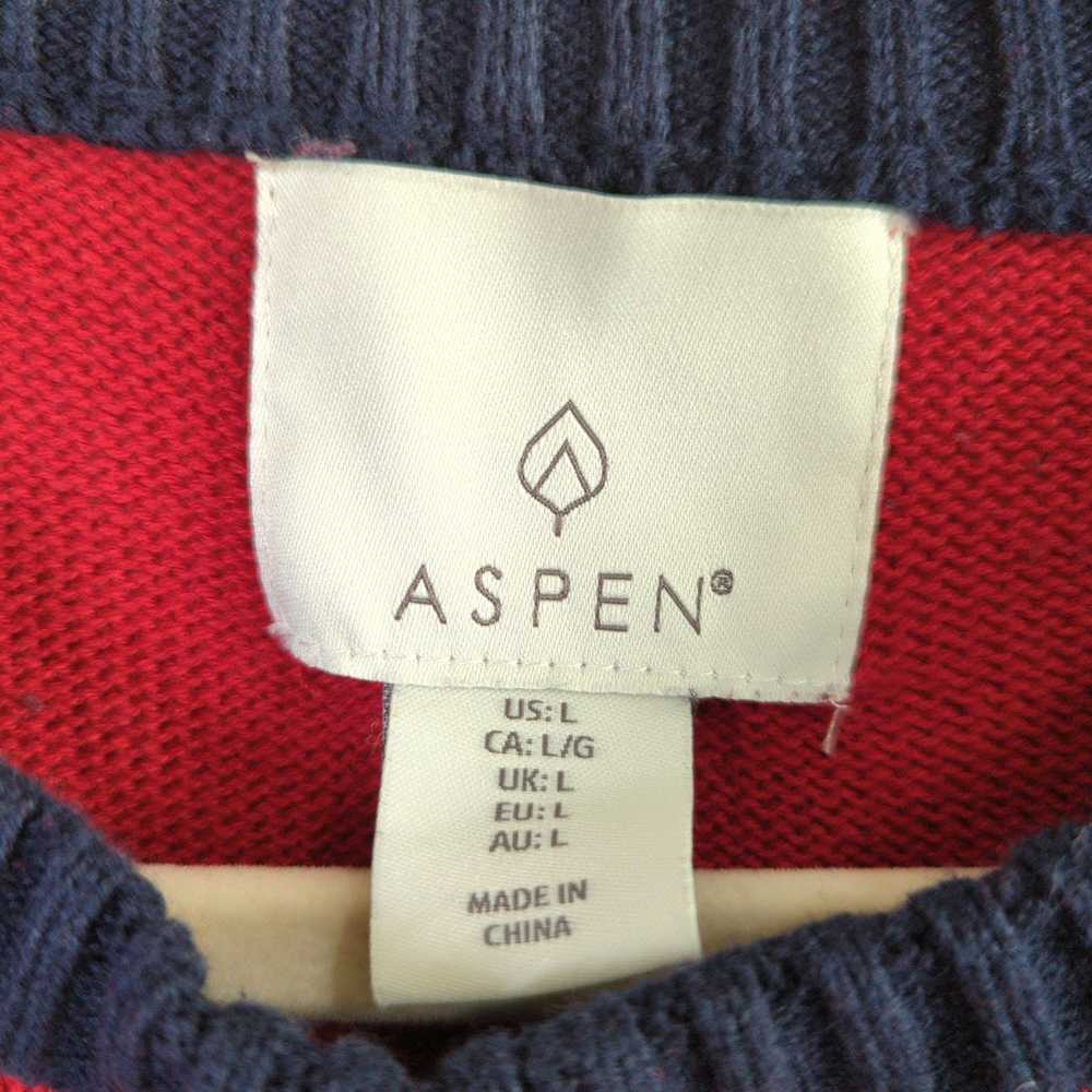 Aspen Sweater Mens Large Red Fair Isle Cotton Nor… - image 2