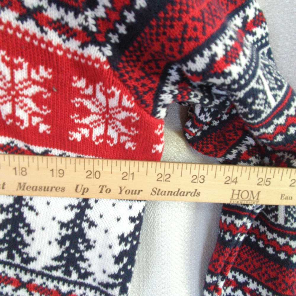 Aspen Sweater Mens Large Red Fair Isle Cotton Nor… - image 4