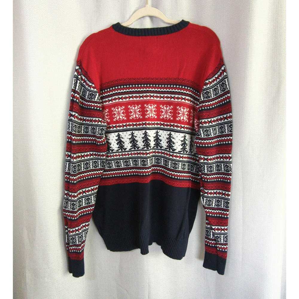 Aspen Sweater Mens Large Red Fair Isle Cotton Nor… - image 6