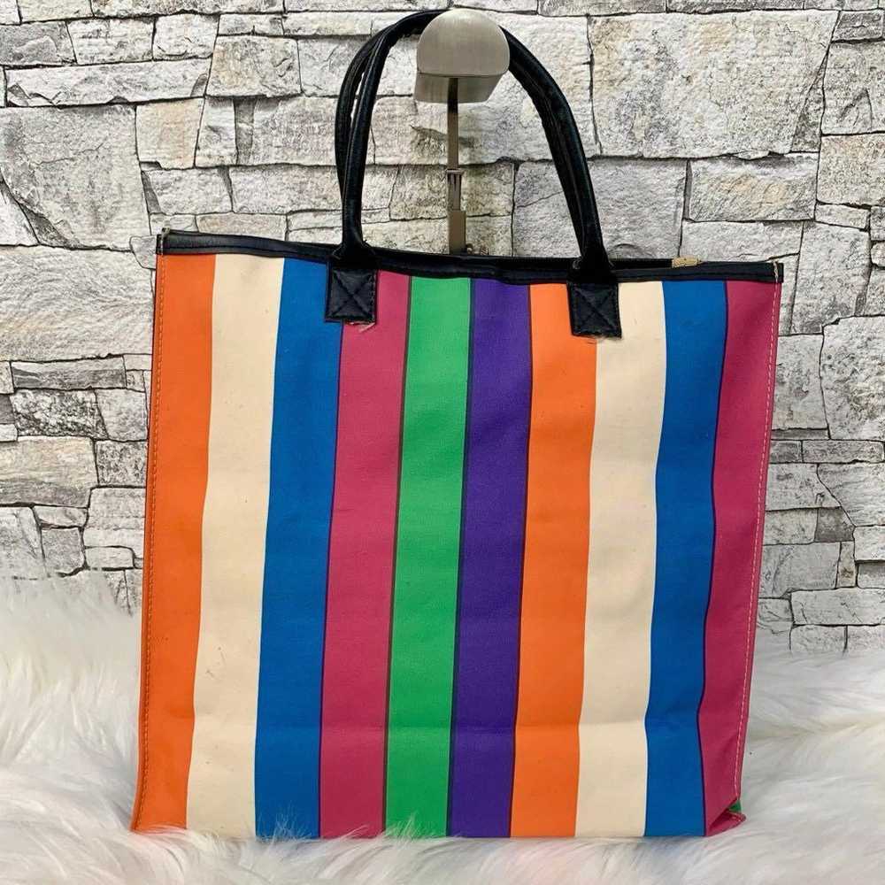 ELLE de ELLE Multi-colored Stripe Tote Bag - image 5