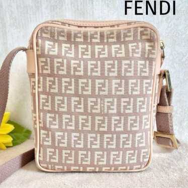 FENDI Zuccino Pink Shoulder Bag Canvas