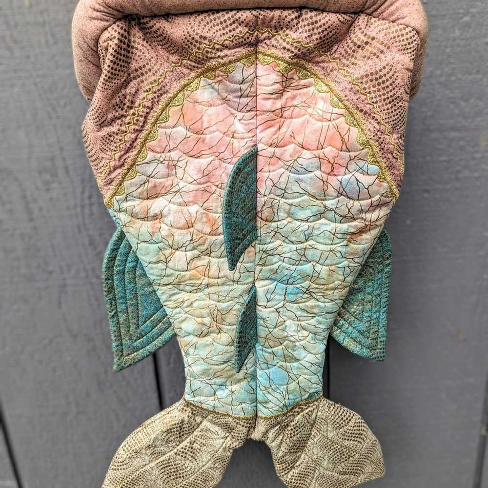 Vintage Figural Kitschy Handsewn Fish Pure Bag Qu… - image 8